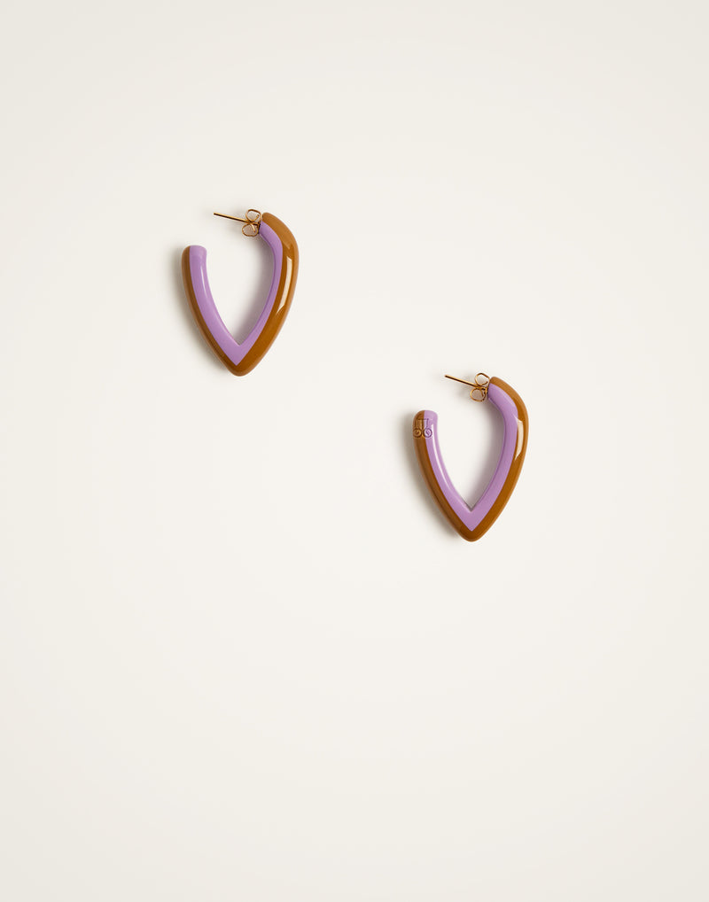 Earrings - Mini Dew - Caramel-Lilac by LaDoubleJ