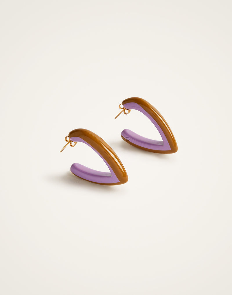 Earrings - Mini Dew - Caramel-Lilac by LaDoubleJ