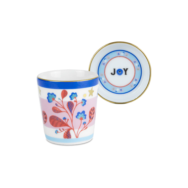 Mamma Mia Collection; Espresso Cup with Lid/Saucer Leaves 5.5cm x 7cm