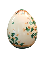 Porcelain Egg, green/orange - Handmade