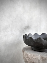 Bowl with Scallop Edge - Black