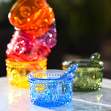 Ice Cream Cups in Acrylic with Spoons, Mixed Colour - Baroque and Rock Collection (Set of 6)