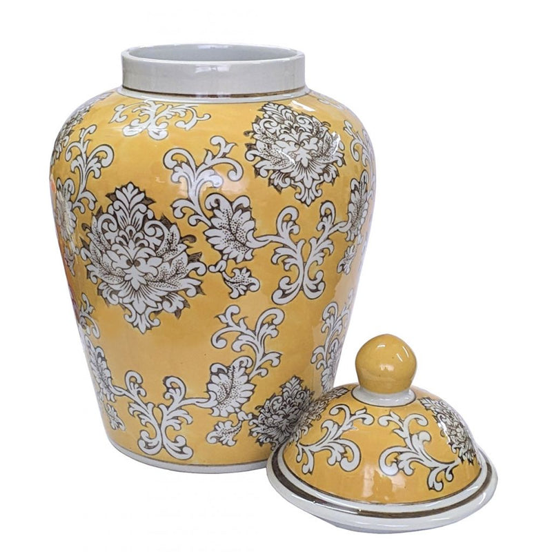 Ginger Jar in Porcelain - Yellow, Medium