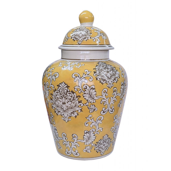 Ginger Jar in Porcelain - Yellow, Medium