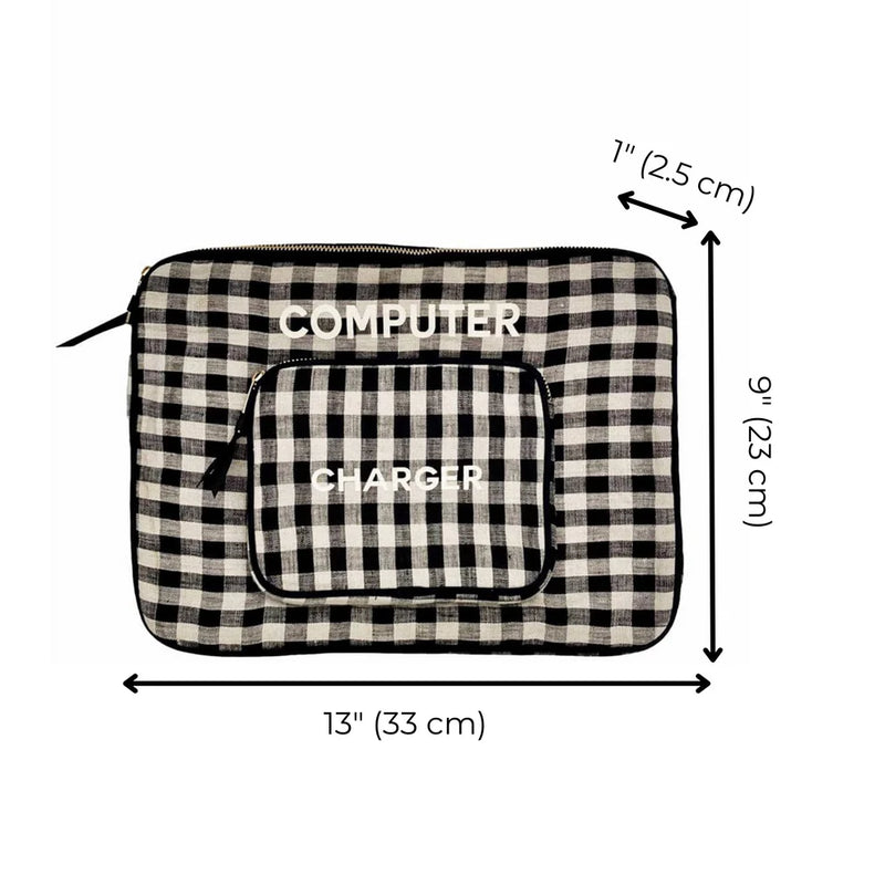 Laptop Case, Charger Pocket, 13" Gingham