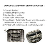 Laptop Case, Charger Pocket, 13" Gingham