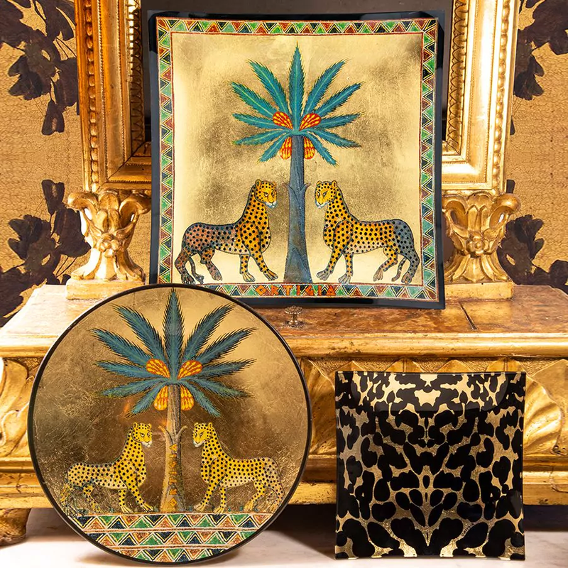 Glass Plate - Gold