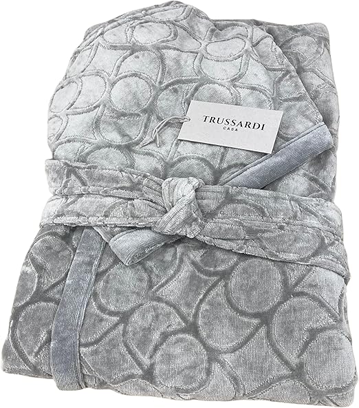 Greyhound Monogram Robe L/XL- Grey - Trussardi Casa