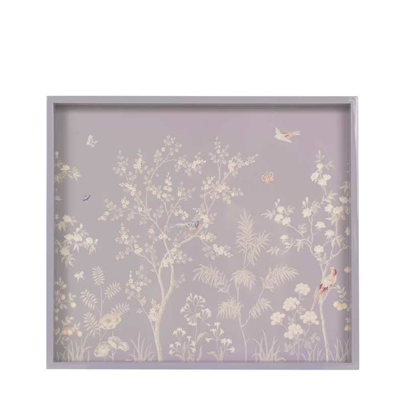Chinoiserie Laquer Tray in Grey