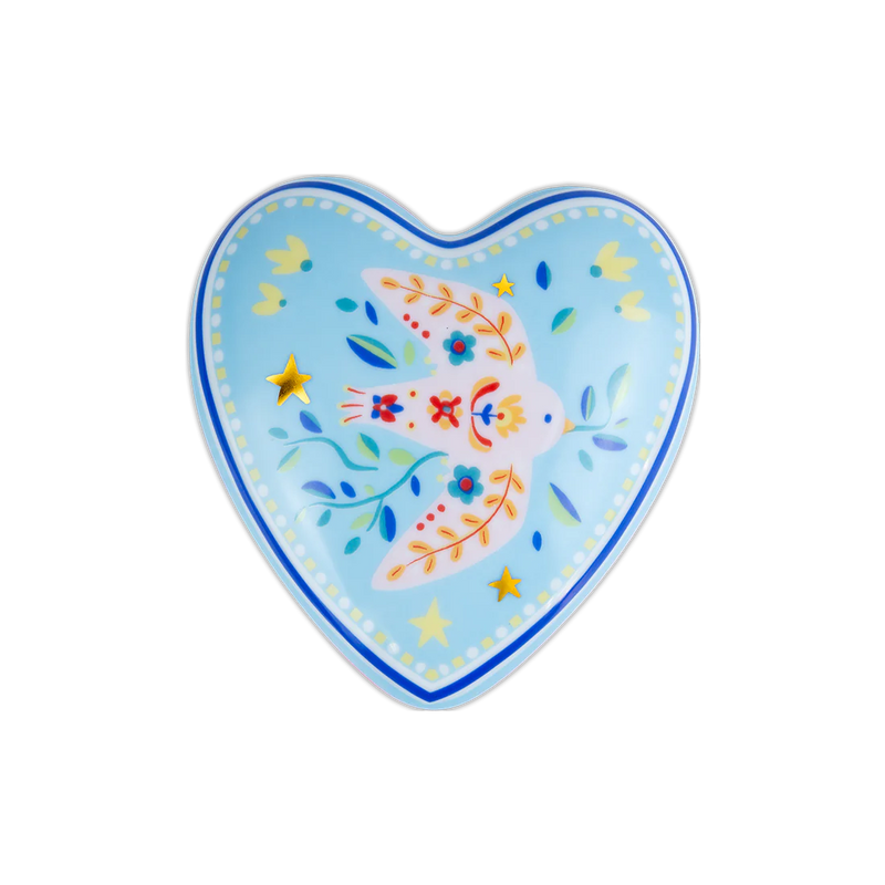 Mamma Mia Collection; Heart BIRD Porcelain; large