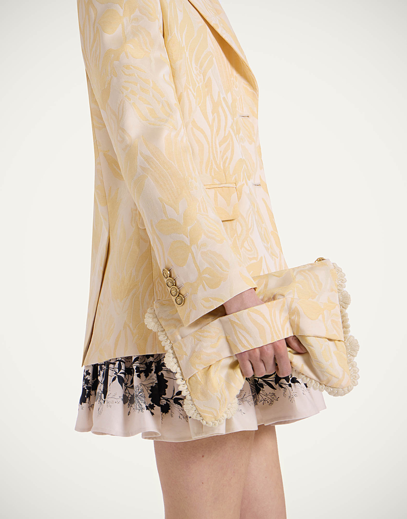 Hand pochette in Iris Jacquard by LaDoubleJ