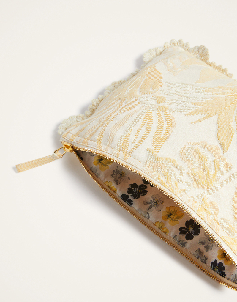Hand pochette in Iris Jacquard by LaDoubleJ