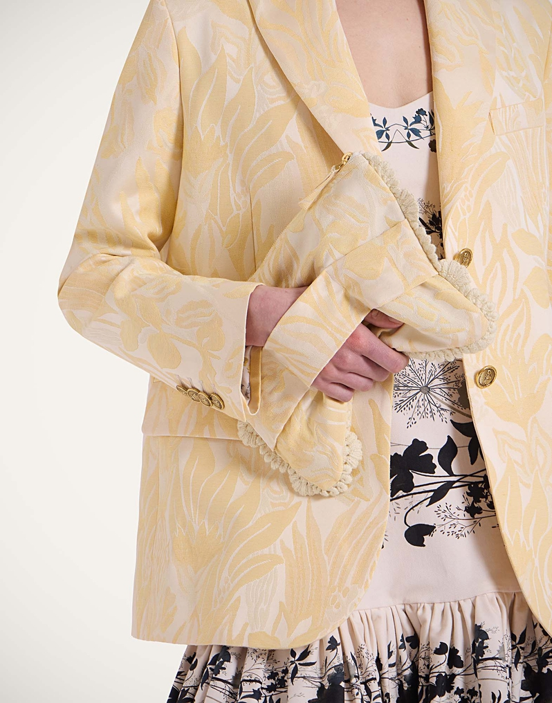 Hand pochette in Iris Jacquard by LaDoubleJ
