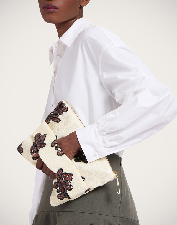 Pochette Herald Paillettes White by La DoubleJ