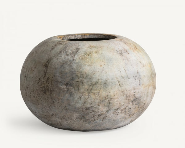 Large Round Plant Pot in Grey