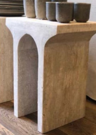 Side Table Made from Travertine