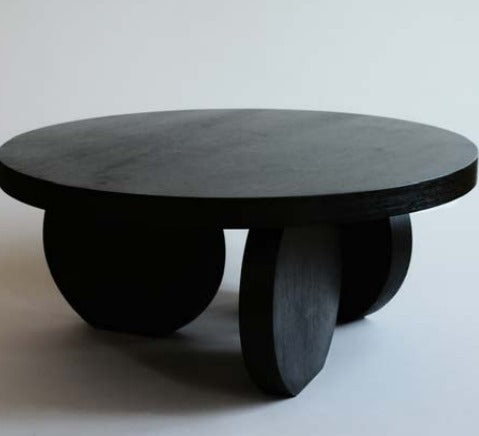 Round Coffee Table – Black-Stained Walnut