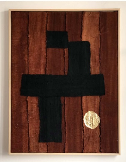 Painting - Bogolan Textile & Gold Leaf Canvas