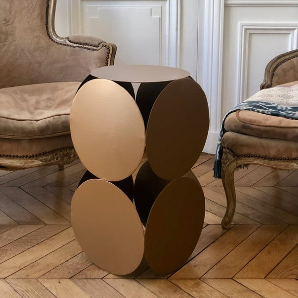 Metal Stool/Side Table in Black or Bronze