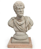 Stone Bust on a Marble Base - Roman Emporer Hadrian