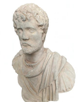 Stone Bust on a Marble Base - Roman Emporer Hadrian