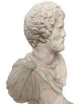 Stone Bust on a Marble Base - Roman Emporer Hadrian