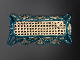 Basket - Handmade in Iraca Palm, Natural & Turquoise