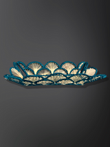 Basket - Handmade in Iraca Palm, Natural & Turquoise