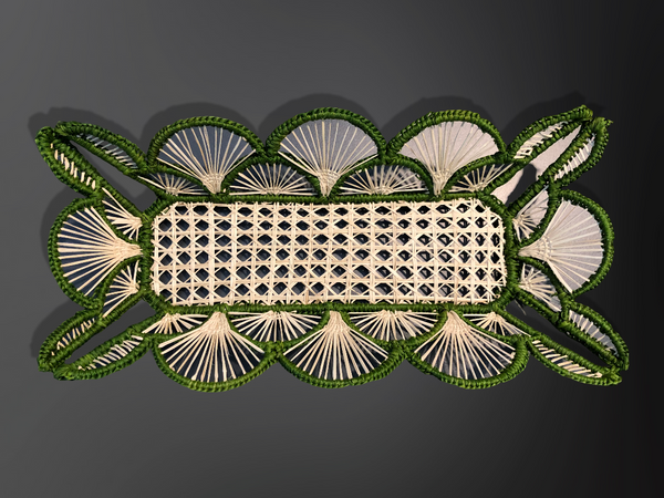 Basket - Handmade in Iraca Palm, Natural & Green