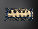 Basket - Handmade in Iraca Palm, Natural & Blue