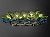 Basket - Handmade in Iraca Palm, Natural & Blue