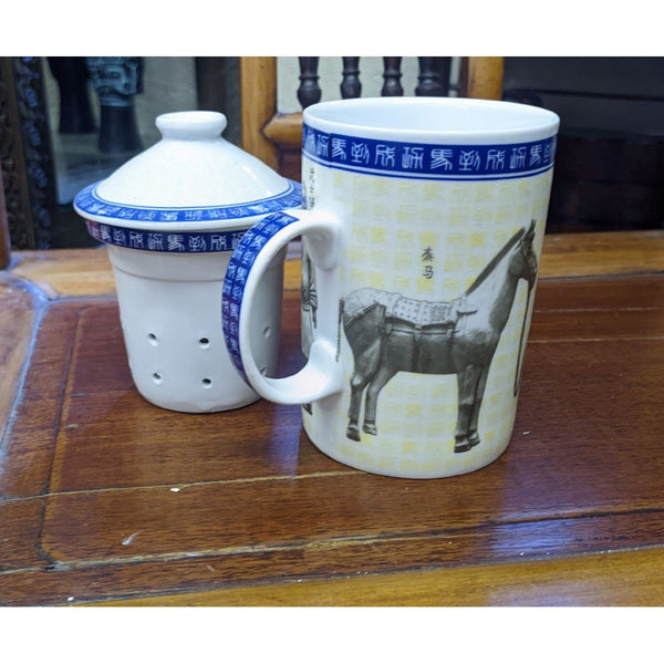 Tea Infuser Mug in Porcelain - Terracotta Warriors