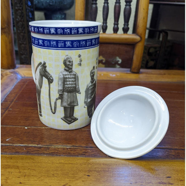 Tea Infuser Mug in Porcelain - Terracotta Warriors