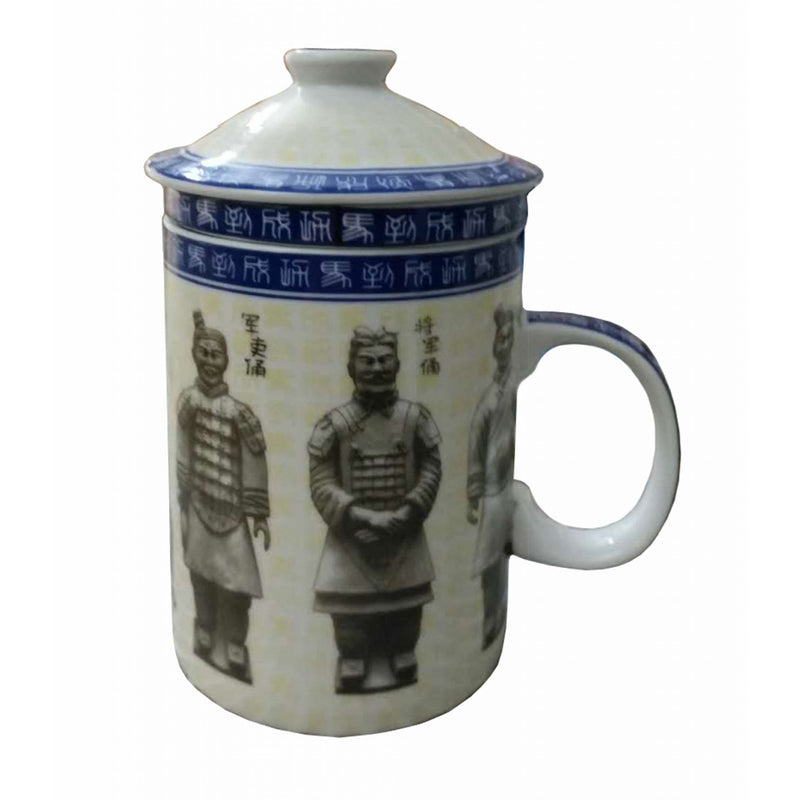 Tea Infuser Mug in Porcelain - Terracotta Warriors