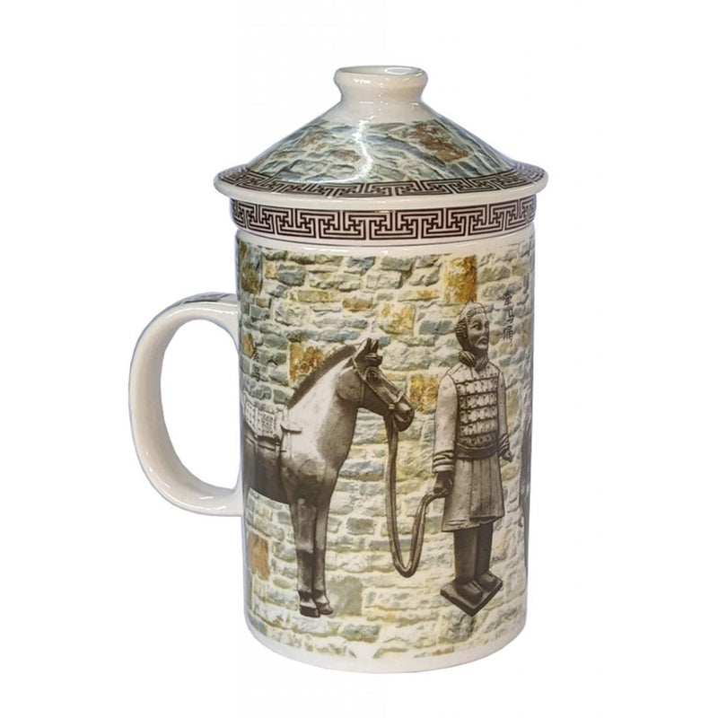 Tea Infuser Mug in Porcelain - Terracotta Warriors
