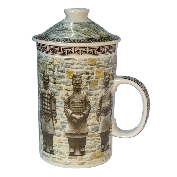 Tea Infuser Mug in Porcelain - Terracotta Warriors