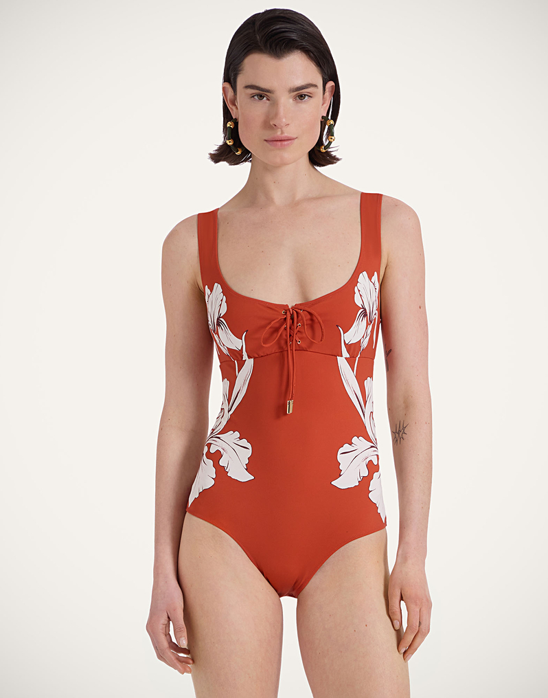 Swimsuit Iris in Dark Orange by LaDoubleJ