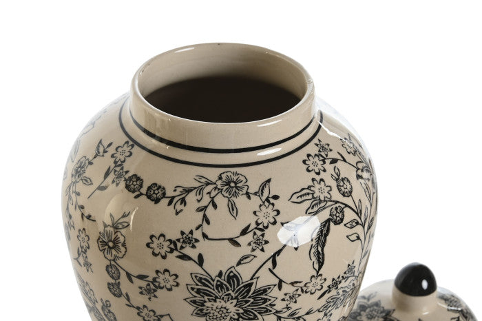 Ginger Jar in Cream and Black