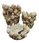 Planter decorated with Tulips - Cement, S