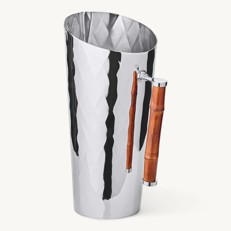 Jug - Nickle Plated with Bamboo Handle