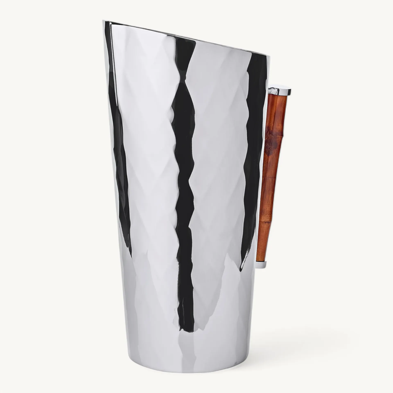 Jug - Nickle Plated with Bamboo Handle
