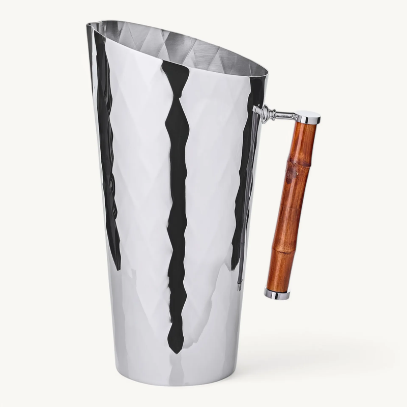 Jug - Nickle Plated with Bamboo Handle
