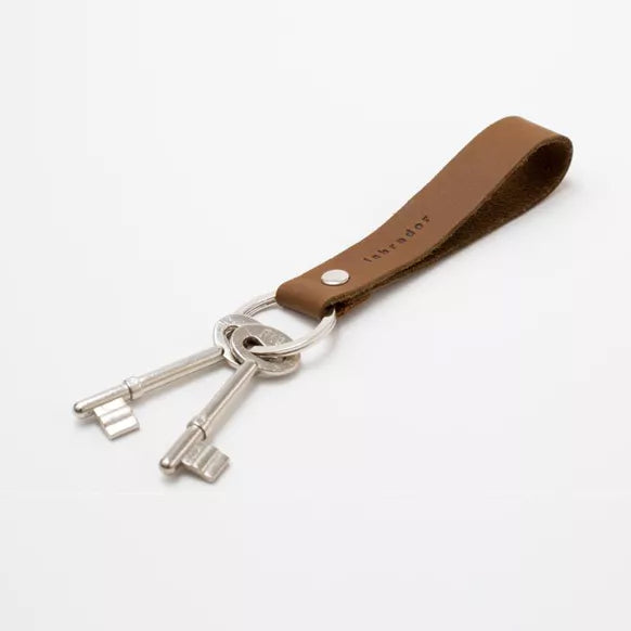 Key ring in camel coloured leather