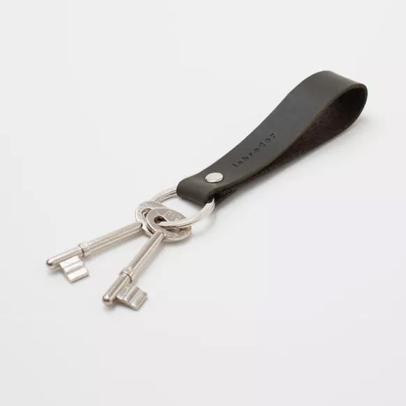 Key ring in grey leather