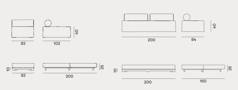 Lounge Bed - Indoor Gervasoni Kubo Collection
