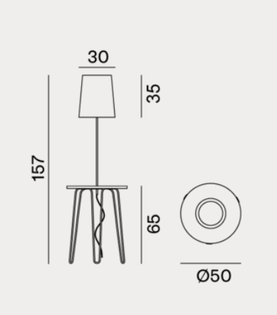 Side Table 47 - Indoor Gervasoni LC Collection