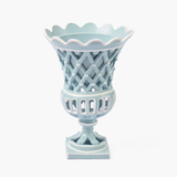 Lattice Urn Vase - Soft Blue