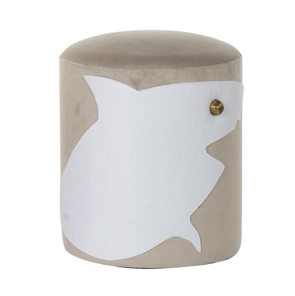 Footrest-pouf with Shark - Beige