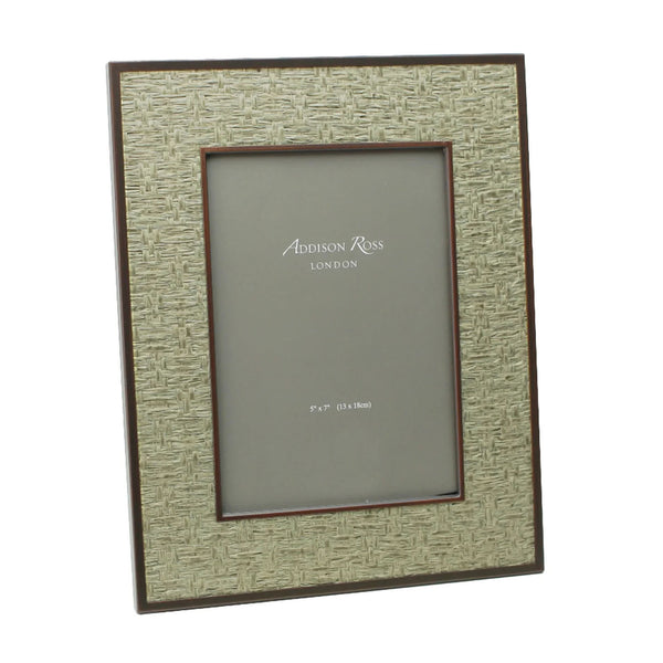 Photo frame Bronze on Steel. 5x7 Faux Moss Rattan Frame