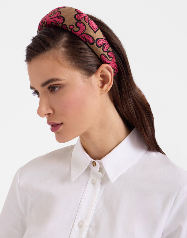 Headband Medici Herald Fuchsia in Jacquard by La DoubleJ